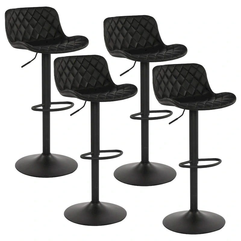 Sgabelli da bar girevoli in pelle sintetica bianchi e neri, set da 2 / set da 4