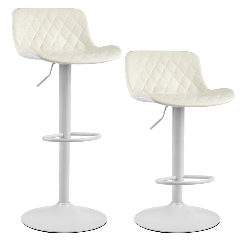 Sgabelli da bar girevoli in pelle sintetica bianchi e neri, set da 2 / set da 4