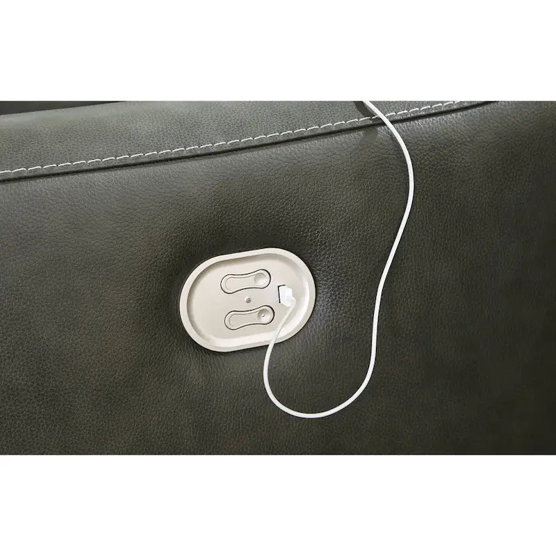 Divano componibile reclinabile elettrico a 7 posti simmetrico grigio scuro