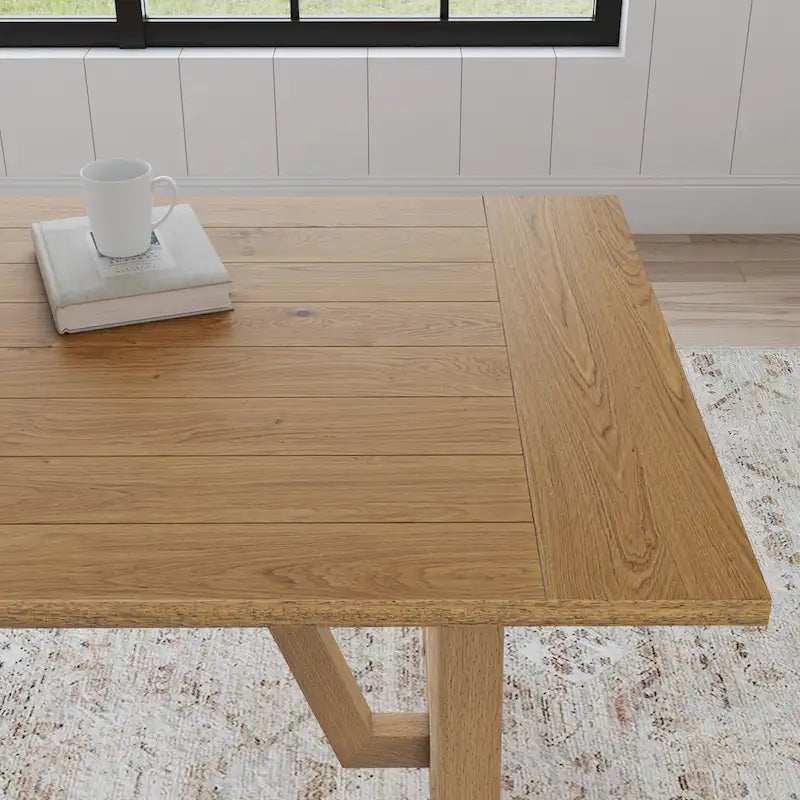 Tavolo da pranzo Brown Trestle, 8 posti, finitura rovere