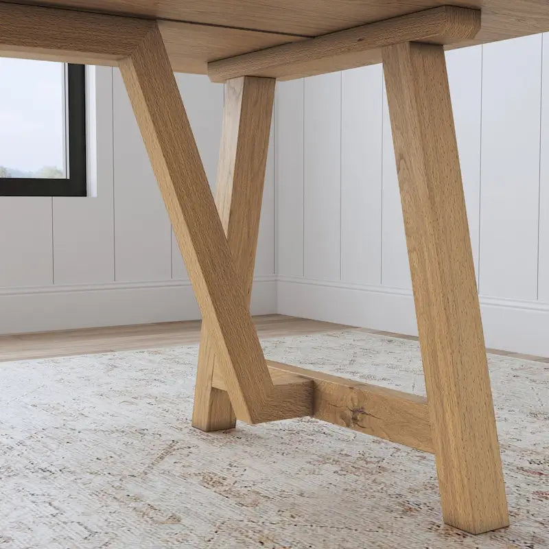 Tavolo da pranzo Brown Trestle, 8 posti, finitura rovere