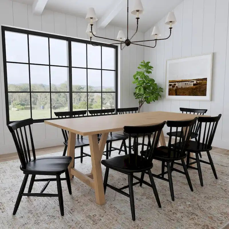 Tavolo da pranzo Brown Trestle, 8 posti, finitura rovere