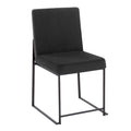Sedia da pranzo imbottita con schienale alto – Velluto / Similpelle / Tessuto, Set da 2