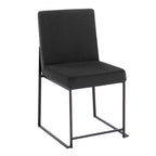 Sedia da pranzo imbottita con schienale alto – Velluto / Similpelle / Tessuto, Set da 2