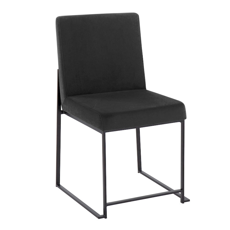 Sedia da pranzo imbottita con schienale alto – Velluto / Similpelle / Tessuto, Set da 2