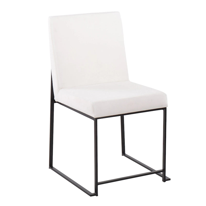 Sedia da pranzo imbottita con schienale alto – Velluto / Similpelle / Tessuto, Set da 2