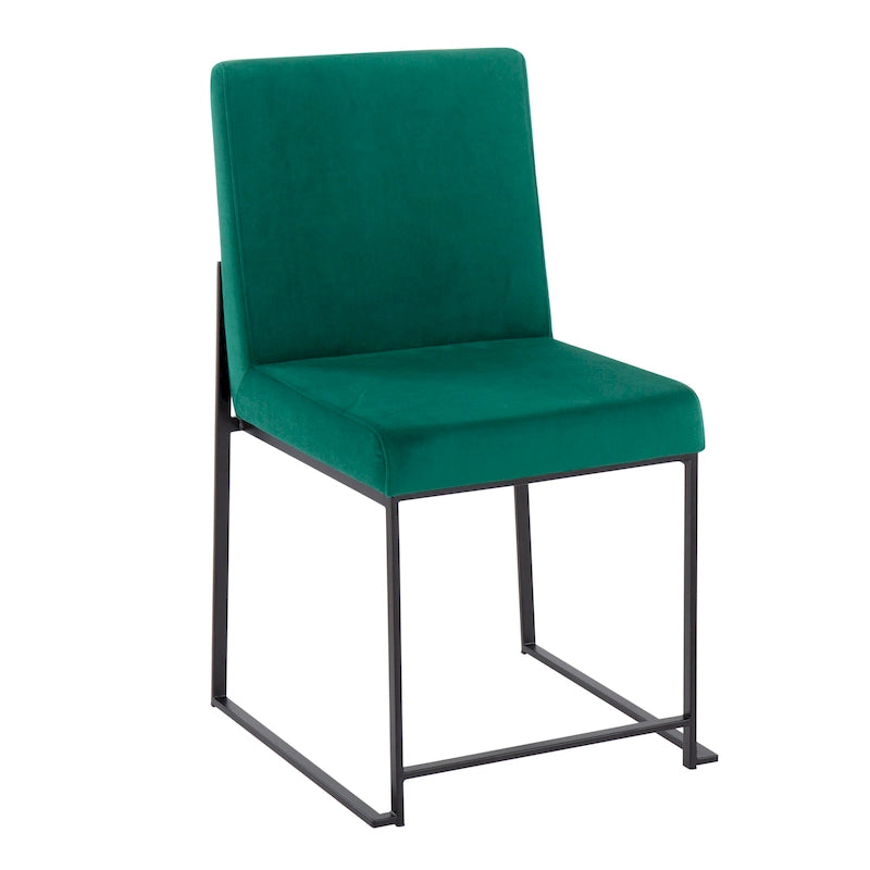 Sedia da pranzo imbottita con schienale alto – Velluto / Similpelle / Tessuto, Set da 2