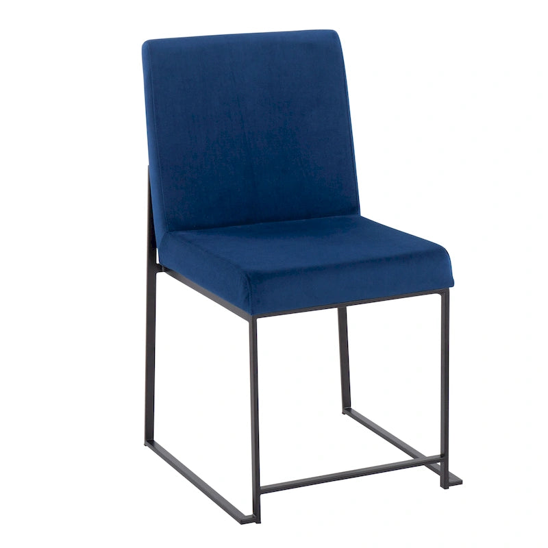 Sedia da pranzo imbottita con schienale alto – Velluto / Similpelle / Tessuto, Set da 2