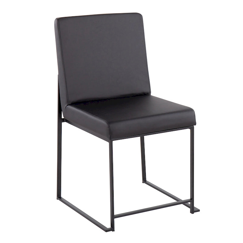 Sedia da pranzo imbottita con schienale alto – Velluto / Similpelle / Tessuto, Set da 2