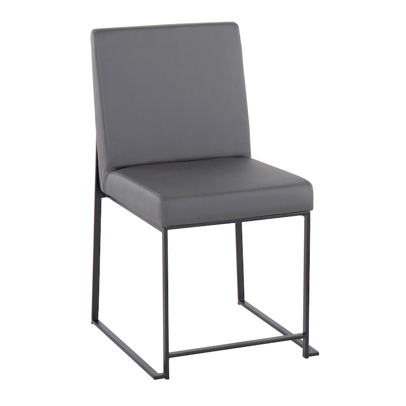 Sedia da pranzo imbottita con schienale alto – Velluto / Similpelle / Tessuto, Set da 2