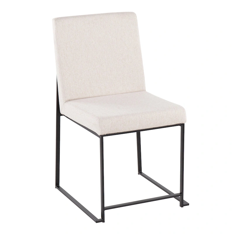 Sedia da pranzo imbottita con schienale alto – Velluto / Similpelle / Tessuto, Set da 2