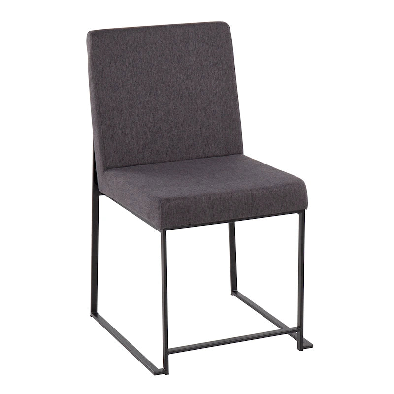 Sedia da pranzo imbottita con schienale alto – Velluto / Similpelle / Tessuto, Set da 2
