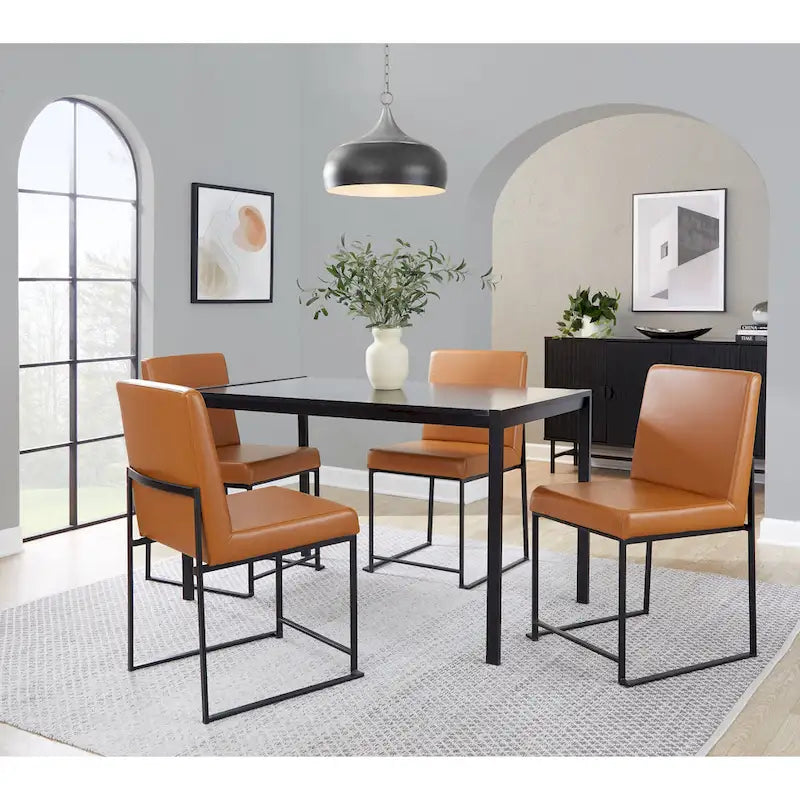 Strick & Bolton Forrest Black High Back Upholstered Dining Chair (Set of 2)