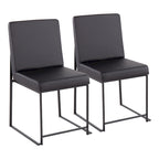 Sedia da pranzo imbottita con schienale alto – Velluto / Similpelle / Tessuto, Set da 2
