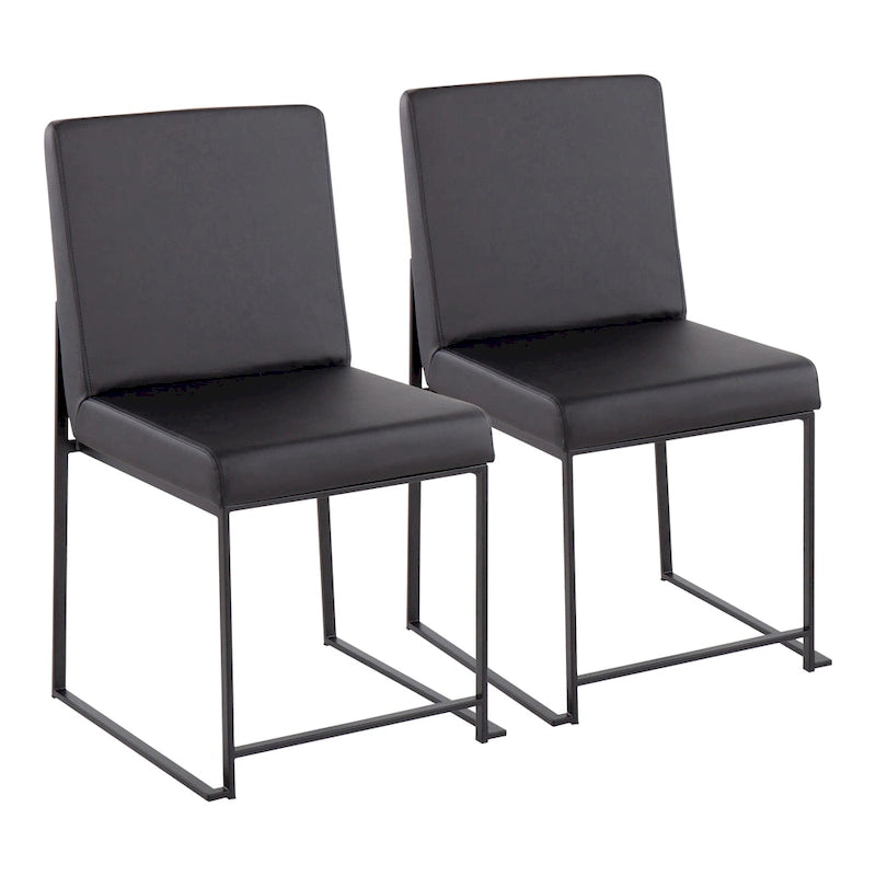 Sedia da pranzo imbottita con schienale alto – Velluto / Similpelle / Tessuto, Set da 2