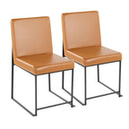 Sedia da pranzo imbottita con schienale alto – Velluto / Similpelle / Tessuto, Set da 2