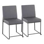 Sedia da pranzo imbottita con schienale alto – Velluto / Similpelle / Tessuto, Set da 2