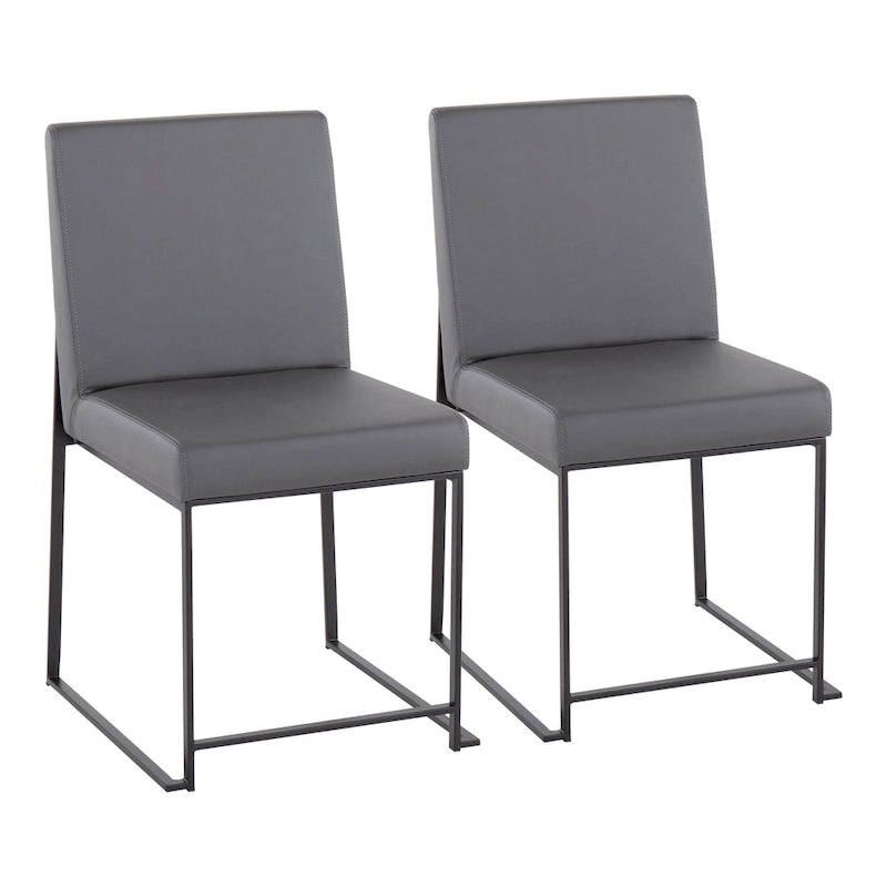 Sedia da pranzo imbottita con schienale alto – Velluto / Similpelle / Tessuto, Set da 2