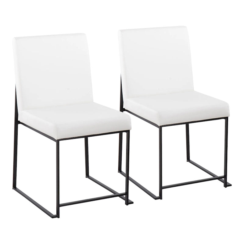 Sedia da pranzo imbottita con schienale alto – Velluto / Similpelle / Tessuto, Set da 2