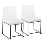 Sedia da pranzo imbottita con schienale alto – Velluto / Similpelle / Tessuto, Set da 2
