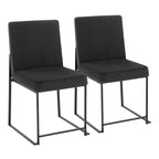 Sedia da pranzo imbottita con schienale alto – Velluto / Similpelle / Tessuto, Set da 2
