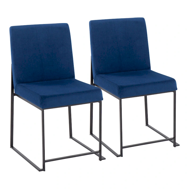 Sedia da pranzo imbottita con schienale alto – Velluto / Similpelle / Tessuto, Set da 2