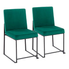 Sedia da pranzo imbottita con schienale alto – Velluto / Similpelle / Tessuto, Set da 2