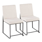 Sedia da pranzo imbottita con schienale alto – Velluto / Similpelle / Tessuto, Set da 2