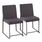 Sedia da pranzo imbottita con schienale alto – Velluto / Similpelle / Tessuto, Set da 2