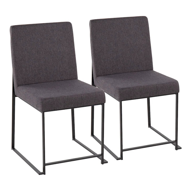 Sedia da pranzo imbottita con schienale alto – Velluto / Similpelle / Tessuto, Set da 2