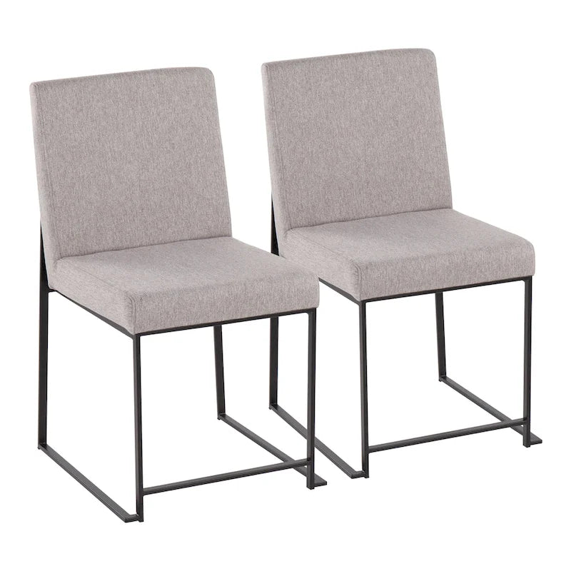 Sedia da pranzo imbottita con schienale alto – Velluto / Similpelle / Tessuto, Set da 2