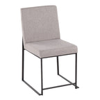 Sedia da pranzo imbottita con schienale alto – Velluto / Similpelle / Tessuto, Set da 2