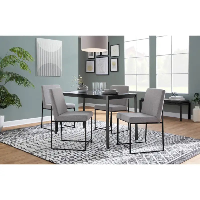 Sedia da pranzo imbottita con schienale alto – Velluto / Similpelle / Tessuto, Set da 2