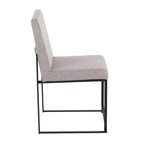 Sedia da pranzo imbottita con schienale alto – Velluto / Similpelle / Tessuto, Set da 2