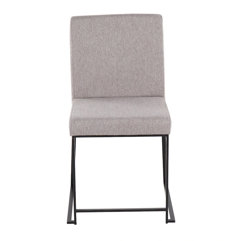 Sedia da pranzo imbottita con schienale alto – Velluto / Similpelle / Tessuto, Set da 2