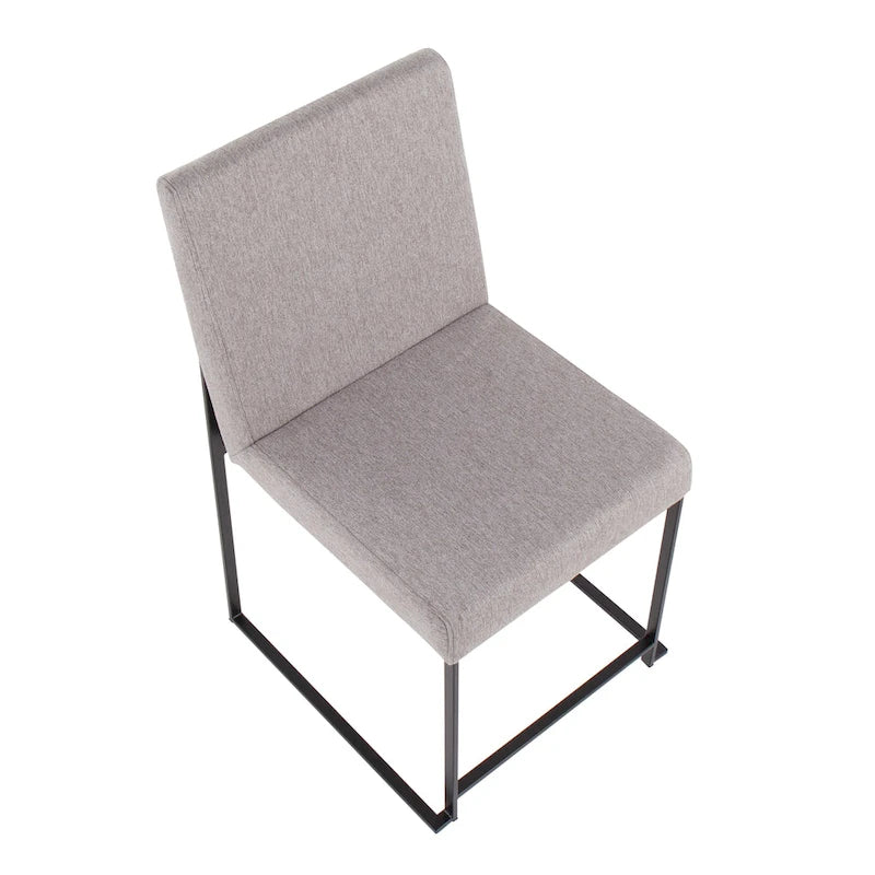 Sedia da pranzo imbottita con schienale alto – Velluto / Similpelle / Tessuto, Set da 2