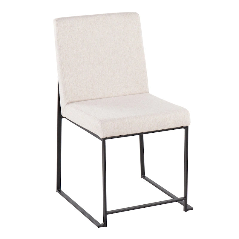 Sedia da pranzo imbottita con schienale alto – Velluto / Similpelle / Tessuto, Set da 2