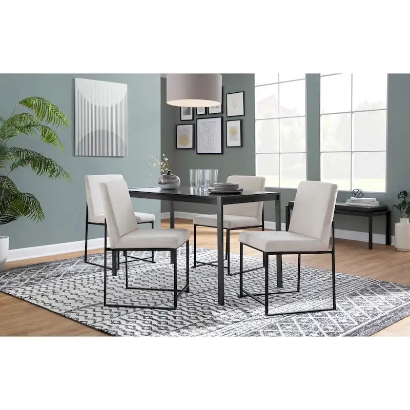 Sedia da pranzo imbottita con schienale alto – Velluto / Similpelle / Tessuto, Set da 2