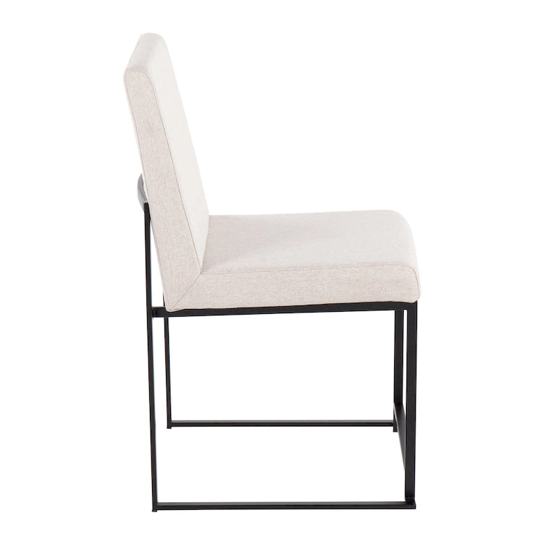 Sedia da pranzo imbottita con schienale alto – Velluto / Similpelle / Tessuto, Set da 2