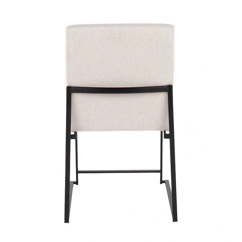 Sedia da pranzo imbottita con schienale alto – Velluto / Similpelle / Tessuto, Set da 2