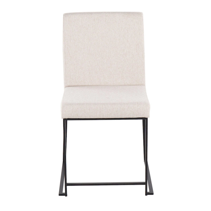 Sedia da pranzo imbottita con schienale alto – Velluto / Similpelle / Tessuto, Set da 2
