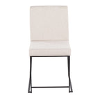Sedia da pranzo imbottita con schienale alto – Velluto / Similpelle / Tessuto, Set da 2