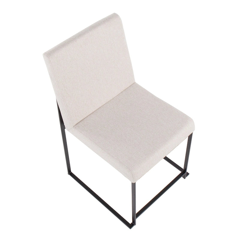 Sedia da pranzo imbottita con schienale alto – Velluto / Similpelle / Tessuto, Set da 2