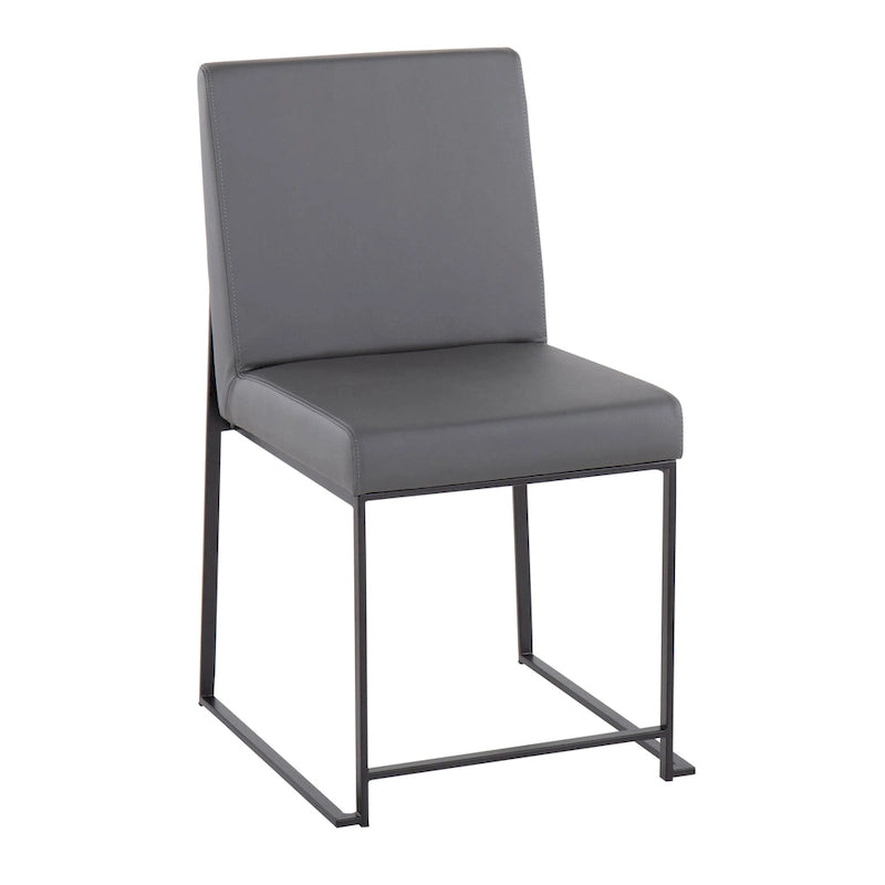 Sedia da pranzo imbottita con schienale alto – Velluto / Similpelle / Tessuto, Set da 2