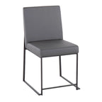 Sedia da pranzo imbottita con schienale alto – Velluto / Similpelle / Tessuto, Set da 2