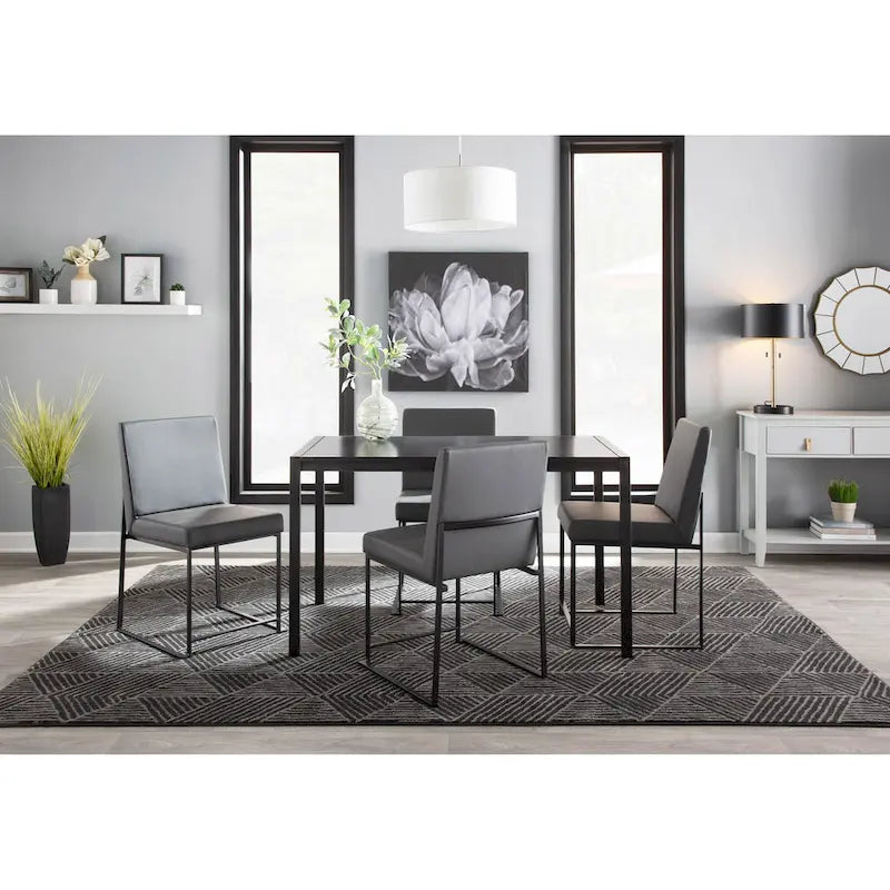 Sedia da pranzo imbottita con schienale alto – Velluto / Similpelle / Tessuto, Set da 2