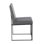 Sedia da pranzo imbottita con schienale alto – Velluto / Similpelle / Tessuto, Set da 2