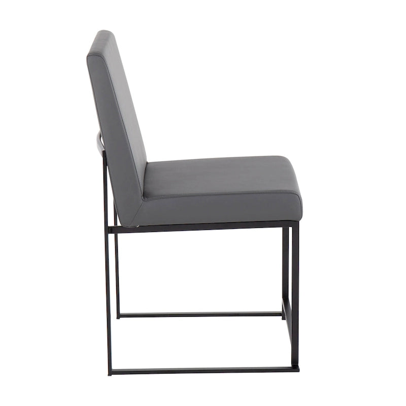 Sedia da pranzo imbottita con schienale alto – Velluto / Similpelle / Tessuto, Set da 2