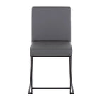 Sedia da pranzo imbottita con schienale alto – Velluto / Similpelle / Tessuto, Set da 2