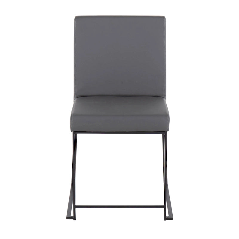 Sedia da pranzo imbottita con schienale alto – Velluto / Similpelle / Tessuto, Set da 2